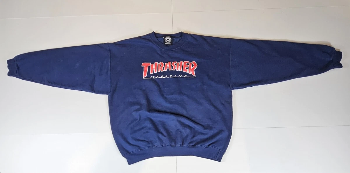 Thrasher Magazine Navy Blue Crewneck Sweatshirt Large