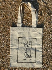 Hand Embroidery Cotton Reusable Shopping Foldable Eco Beach Travel Book Tote Bag