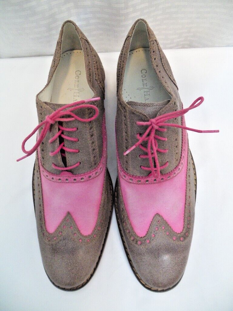 Cole Haan Pink Gray Leather Wingtip Oxford Shoes 10.5 | eBay display picture 1