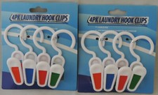 8 Laundry Hooks Clothes Hangers Dry Drip Plastic Clips Hanging (2 Packs of 4)