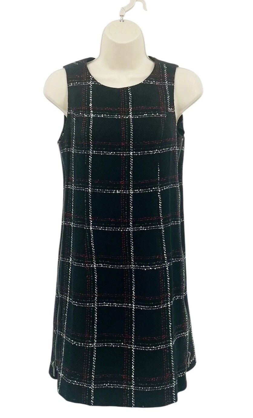 VALENTINO Abito tubino donna BCBG Generation a quadri taglia 2 nero tweed senza maniche