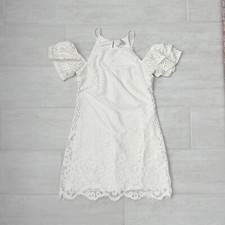 Speechless Dress Cold Shoulder Scalloped Trim Floral Lace Shift Sundress X Small