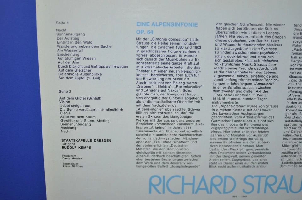 Richard Strauss Eine Alpensinfonie Staatskapelle Dresden Rudolf Kempe QUADRO ex! - Bild 4 von 4