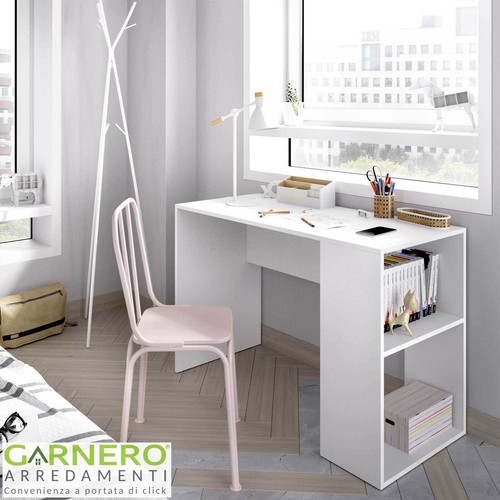 Scrivania bianca moderna CARTER salvaspazio mobile pc cameretta studio  ufficio | eBay