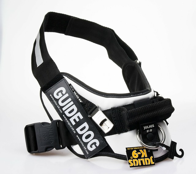 JuliusK9 IDC (White) Blind Guide Dog, Working Dog Harness with Handle