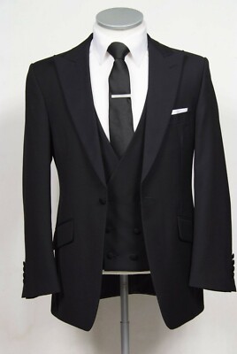 Men Black Suits Designer Elegant Luxury Wedding Dinner Suits (Coat+Pant+Vest)