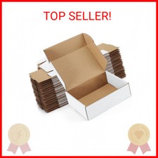 Poever Shipping Boxes 7x5x2 inches White Small Mailing Boxes 25 Pack Cardboard C