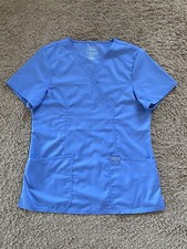 Women  s cherokee Mock Wrap Solid Scrub Top - Medium