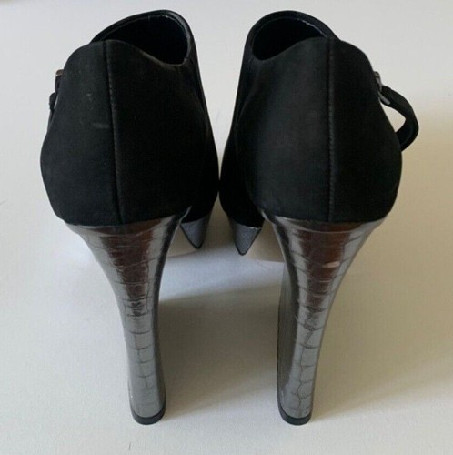 BOUTIQUE 9 Booties 7,5 ELISTER Zip Suede Plateau Pewter Reptile Block Boots NEU - Bild 8 von 11