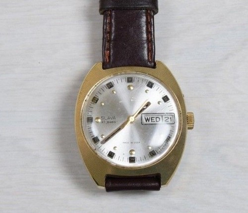 VINTAGE DA COLLEZIONE USSR SLAVA 27 JEWELS Automatico Orologio Da Polso  Orologio Placcato Oro | eBay