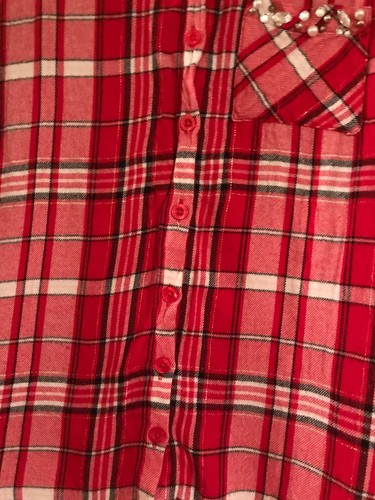 Girls Justice Size 12 Long Sleeve Plaid Button Down Top - Picture 3 of 11