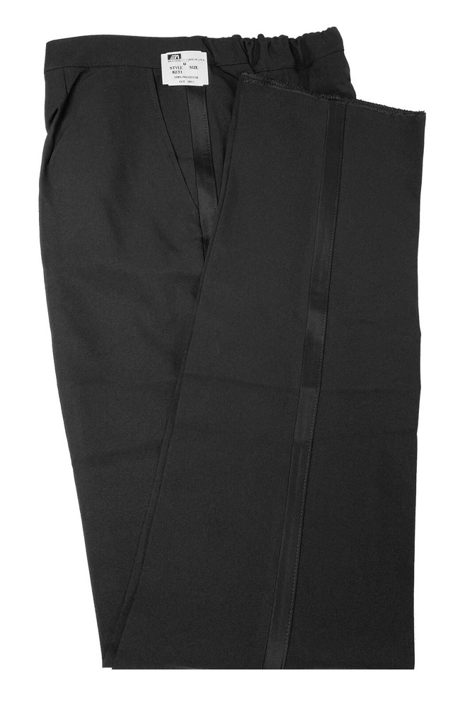 New Women's Black Tuxedo Pants with Satin Stripe Made in USA Size 10