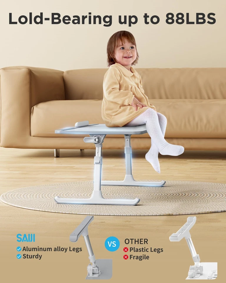 Bandeja de cuero para cama para portátil con soporte ajustable para portátil con tapón extraíble... Foto 3 de 4