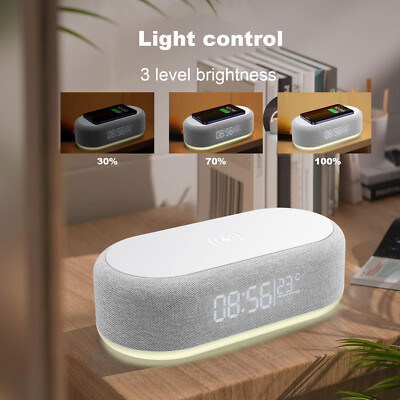LED Thermometer Display Wireless Charger Digital Alarm Clock For Samsung S25 S24