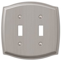 Double 2 Toggle Switch Wall Plate Cover - Brushed Nickel Double Toggle Switch on sale Double 2 Toggle Switch Wall Plate Cover - Brushed Nickel Double Toggle Switch on sale