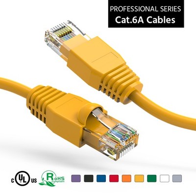 5 Pack of 7Ft CAT6A UTP Ethernet Network Booted Cable Yellow