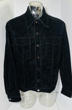 Fendi Black Denim Jacket Logo Size 50