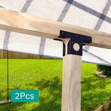 2x Pergola Brackets Durable Gazebo Accessories Metal for 4x4 Wood Post 3 Way
