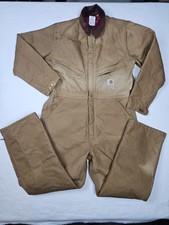 Carhartt Coveralls Mens 42 Regular Distressed Insulated Woekwear Corduroy Collar