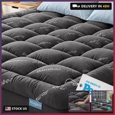 Ultra Soft Queen Size Mattress Topper - Rayon Derived from Bamboo Pillow Top Mat