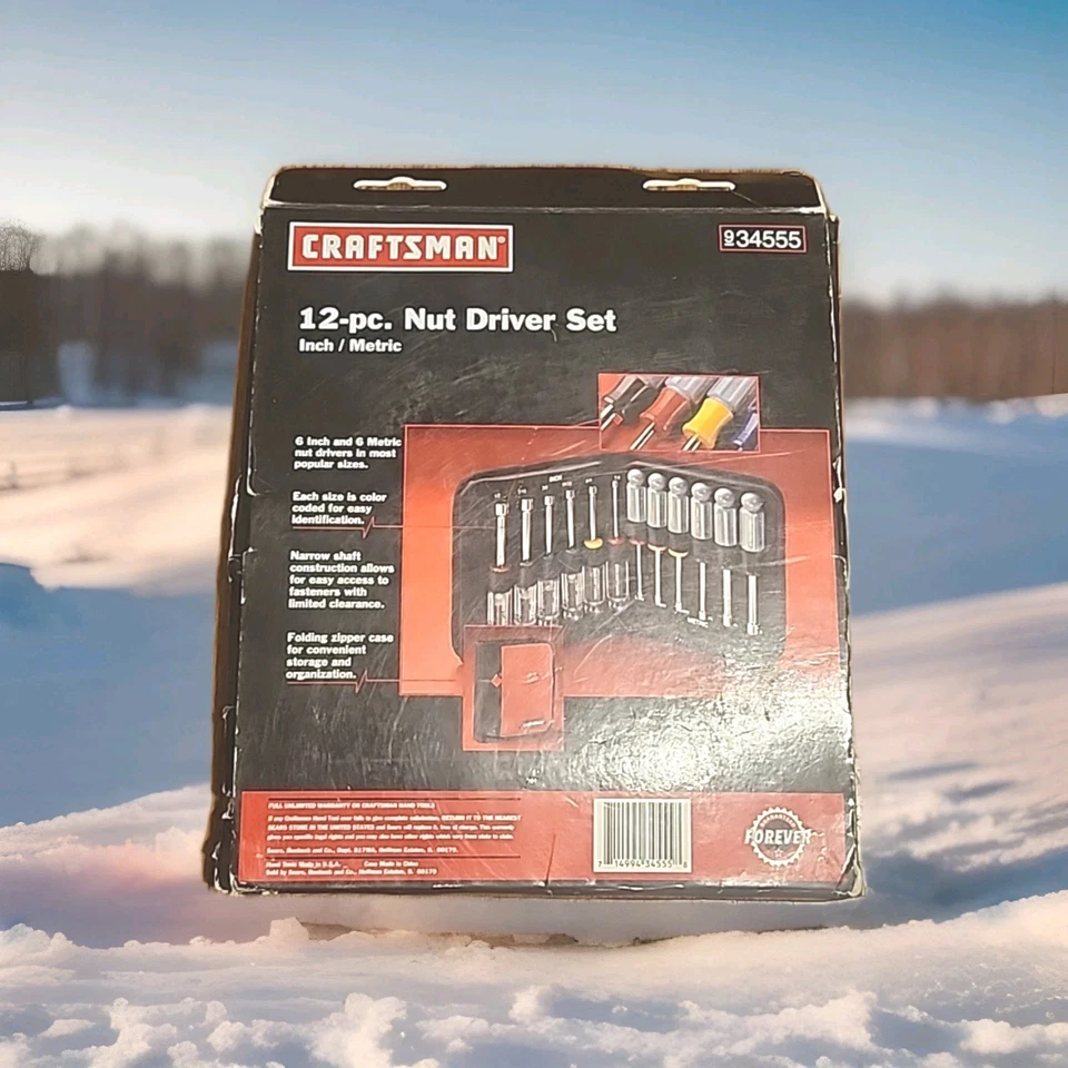 Vintage NOS SEARS Craftsman 12pc SAE/Metric Nut Driver Set 34555 Made in USA - Image 4 of 4