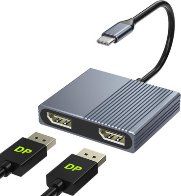 USB C to Dual Displayport Adapter, 4K@60Hz Displayport Splitter, Display Port to