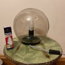 IKEA Fado Smokey Glass Ball Globe Lamp Table Light 24cm Bedside Retro Vintage