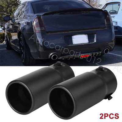 For Chrysler 300 300C 300M 2PCS Steel Black Rear Exhaust Pipe Tail Muffler Tip