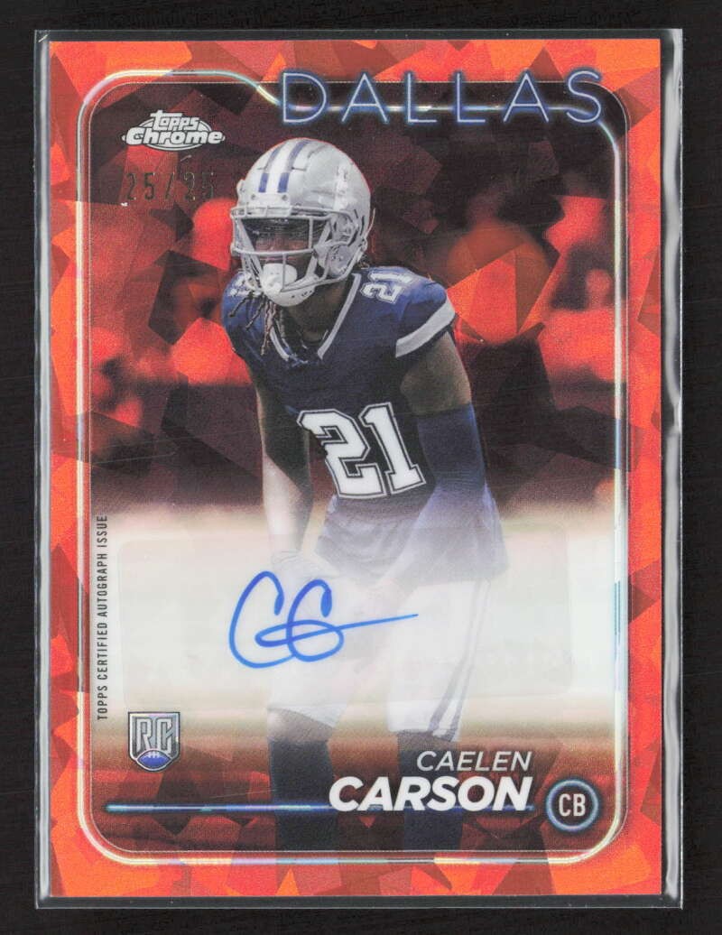 2024 Topps Chrome Caelen Carson Auto Orange Geometric Refractor 25/25 1/1 JT261