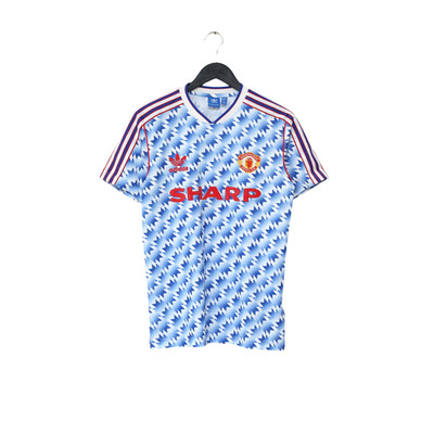 1990/92 Manchester United Retro Adidas Originals Away Fußballtrikot (S/M)