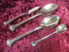Apollonia Oneida Stainless 2 Serving Spoons 1 Sugar Spoon 1 Master Butter Knife