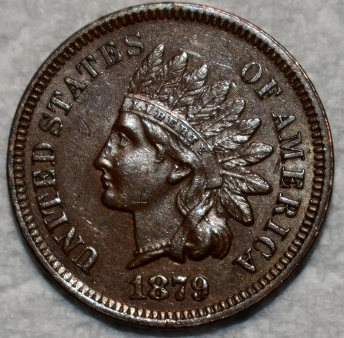 About Uncirculated 1879 Indian Head Cent, Razor-Sharp, Lustrous specimen.