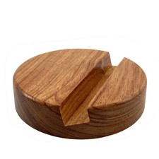 Rose Wood Phone Stand, Round Shape, Single Slot, 2 x 8 x 8 cm Wooden Phone Ho...
