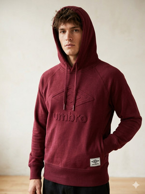 UMBRO Pullover Hoodie Sweatshirt Sweater Burgundy Maroon Logo Size M Sports Fan