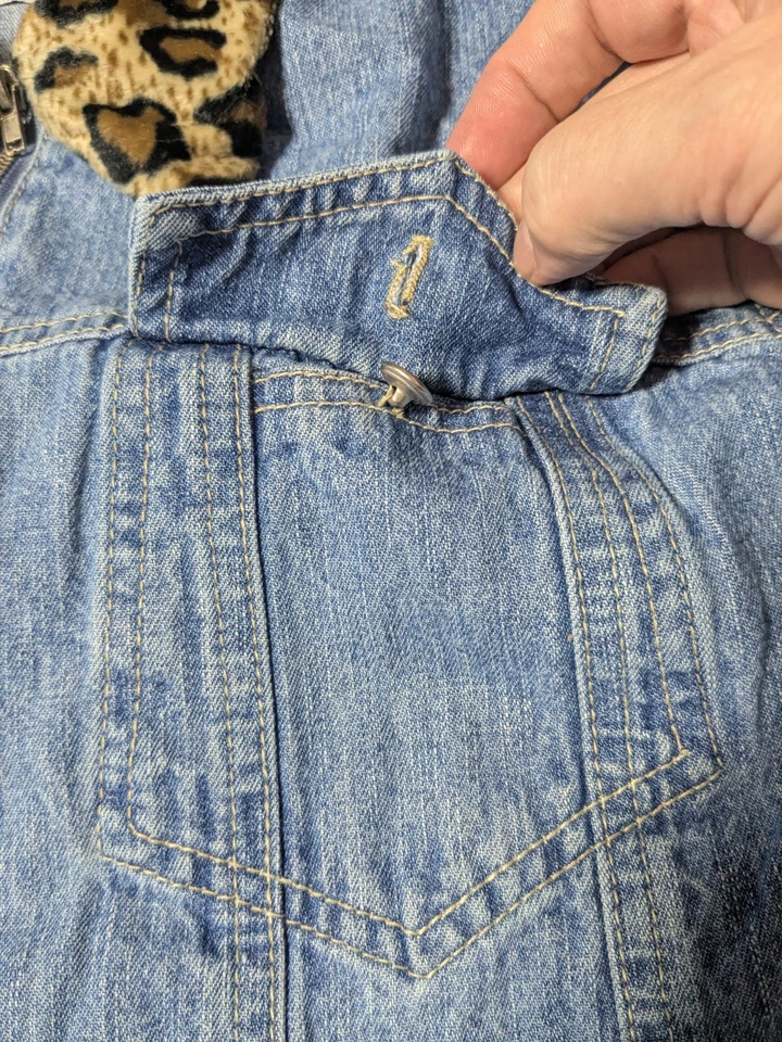 Chaleco Denim Cuello Leopardo Maternidad DE Colección paris blues - Mujer Grande EE. UU. Foto 4 de 4