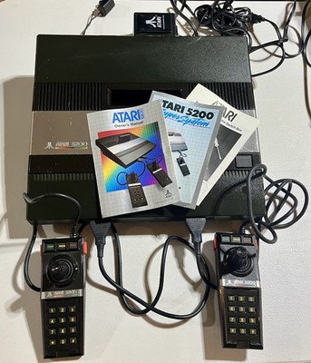 Atari 5200 2-Port Console TESTED 2 controllers oem power supply  with manuals