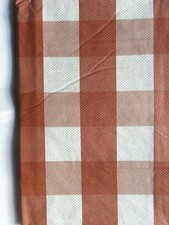 52x70 Oblong Autumn Brown Large Gingham Checker Vinyl Flannel Backed Tablecloth