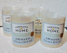 Set of 4 Complete Home Unscented Flameless LED Pillar Candles   2.95x4 White