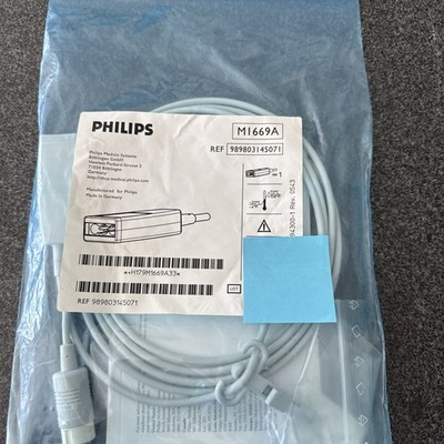 New Philips M1669A (989803145071) CBL 3-Lead ECG Trunk Kit, AAMI / IEC 2.7