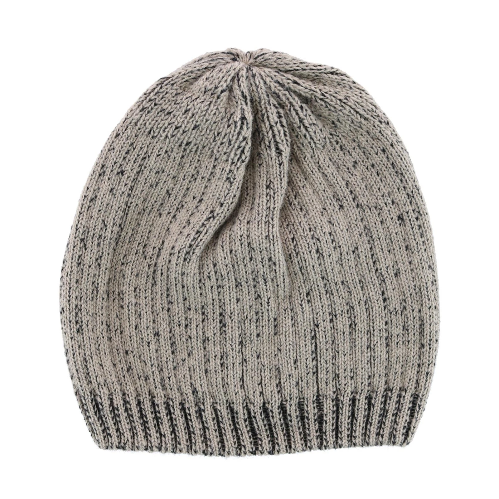 CTM Men's Ribbed Knit Mixed Wool Beanie