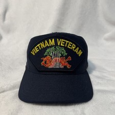 Vintage Eagle Crest Vietnam Veteran Hat Dragon Patch Made In USA Snapback Cap