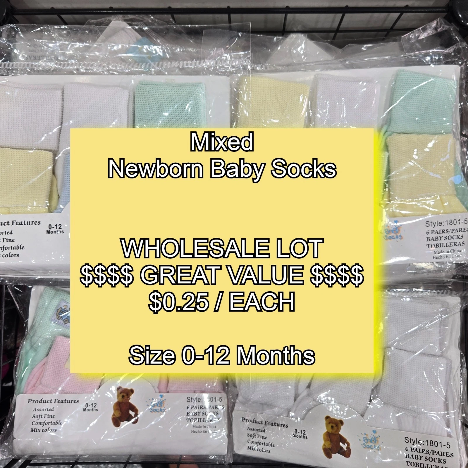 Newborn Baby Socks Lot Wholesale Bulk Resale New Mixed 0-12 Months Clothing
Opens in a new window or