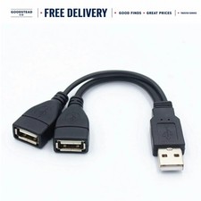 USB 2.0 Extension Cable 1 Male to 2 Female Splitter Data Power Adapter