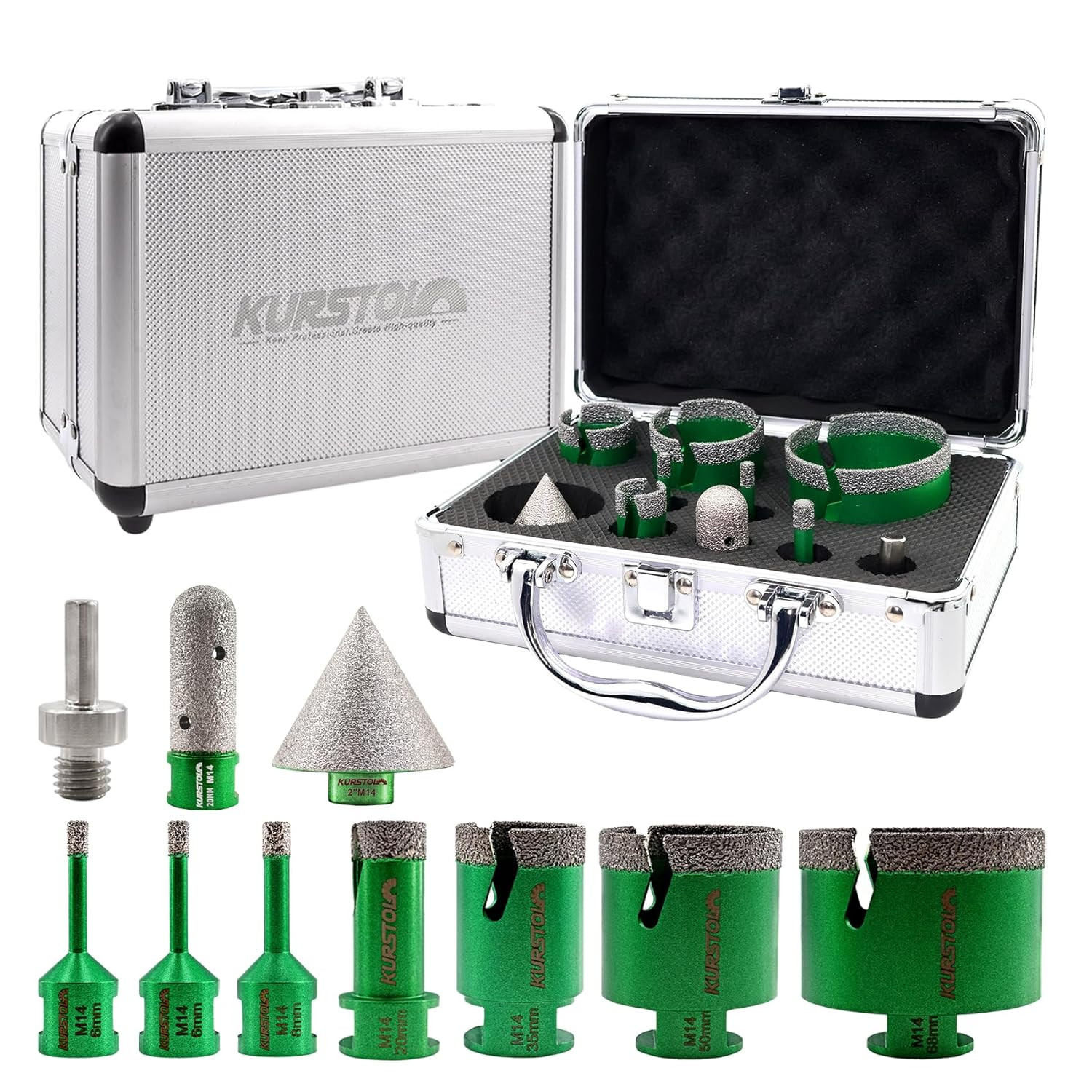 Kit Frese Diamantate M14 per Gres Porcellanato - 10 Pezzi Premium