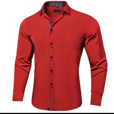 DiBanGu Mens Long Sleeve Dress Shirt Business Regular Fit Shirt Cotton Inner