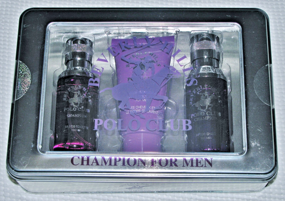 BEVERLY HILLS POLO CLUB CHAMPION FOR MEN 3 GIFT SET Toilette AFTER