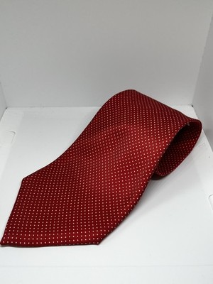 Gian Marco Venturi 100% Silk Tie Made in Italy Red White Polka Dot Necktie