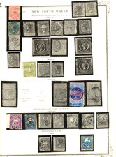 NEW SOUTH WALES STAMPS  5 SHEETS  1854-1906.  LOT # I -38.  32 stamps OFF PAPER.