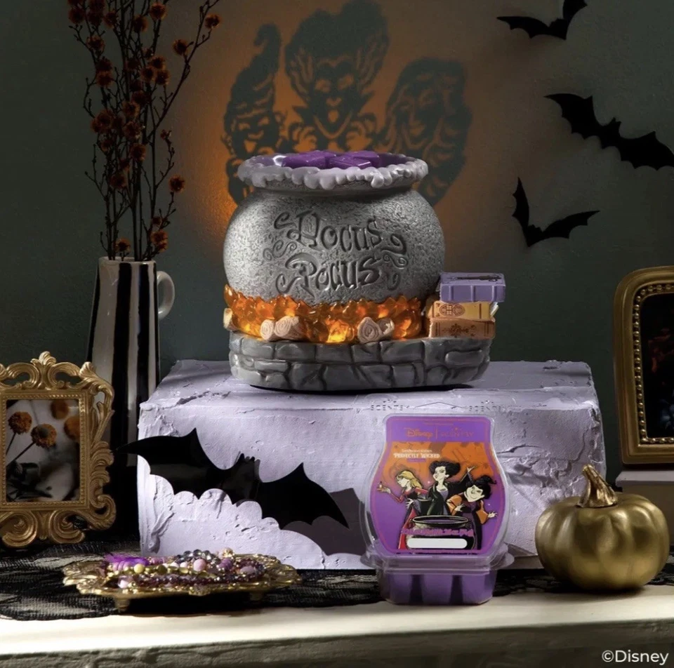 Calentador exclusivo Hocus Pocus SCENTSY Sanderson Sisters Disney retirado 2022  Foto 4 de 4