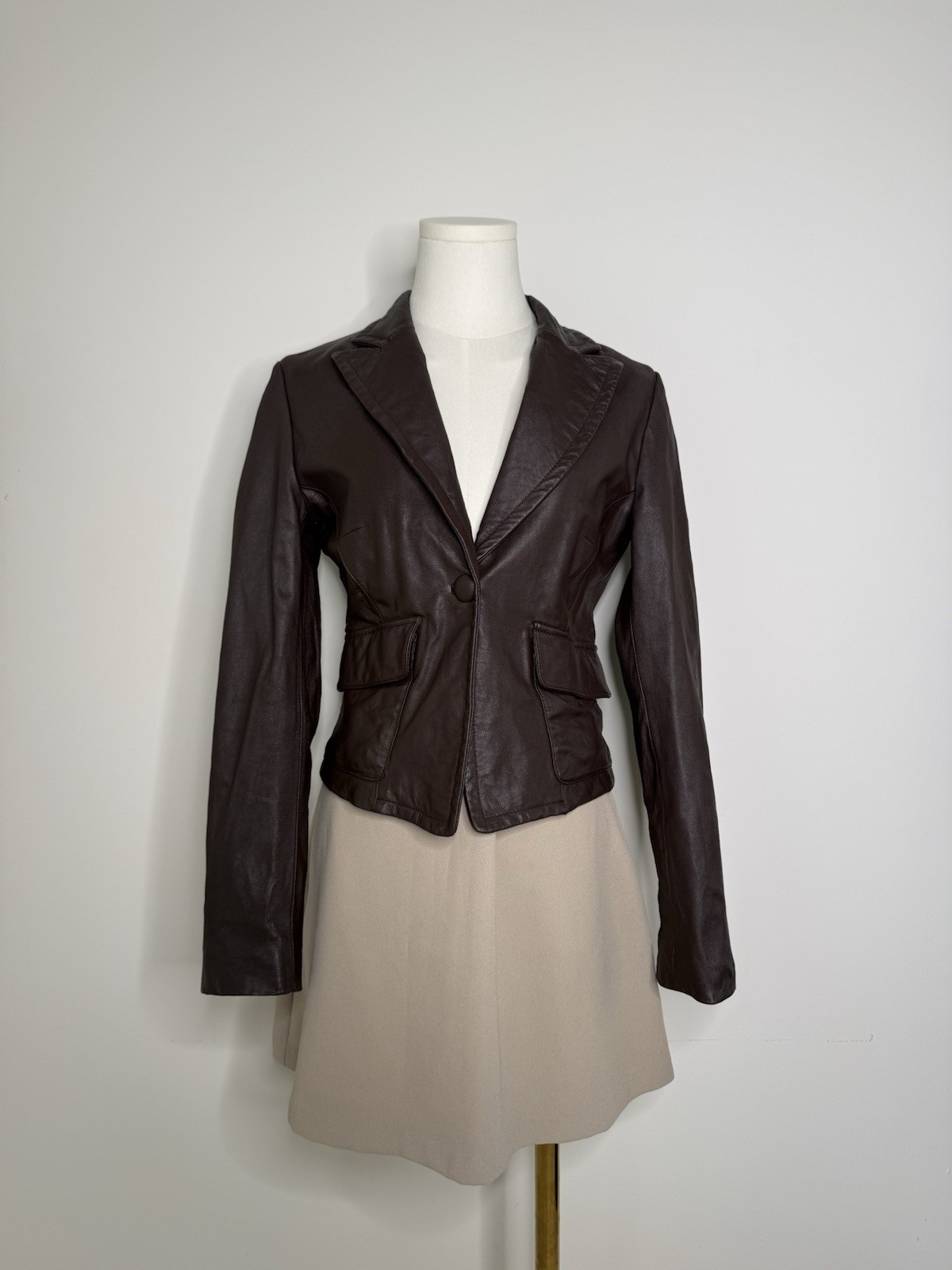 Bebe Women's Leather Jacket Vintage Size Small, Stretch, Y2K Era